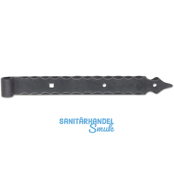 Langb�nder ohne Kegel, Kr�pfung 15 mm, 615 mm, Schmiedeeisen verzinkt geschw�rzt