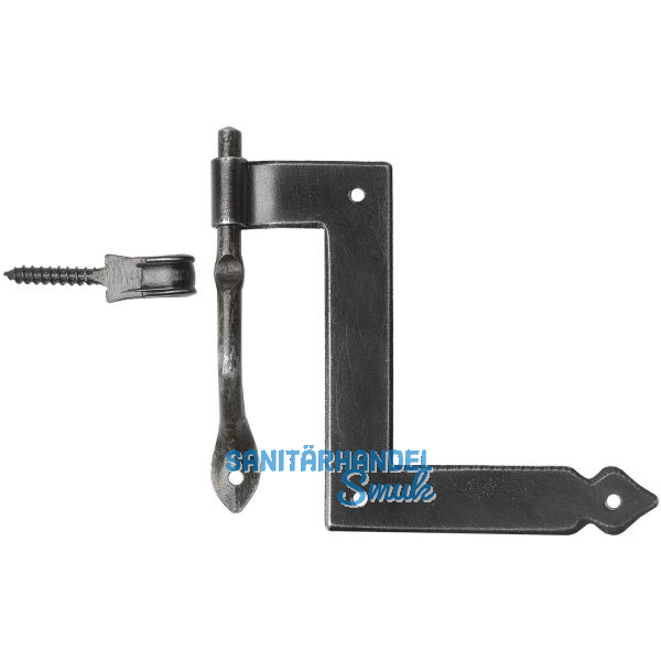 Fensterwinkelband Krems, Eisen schwarz verzinkt, alt geb�rstet*