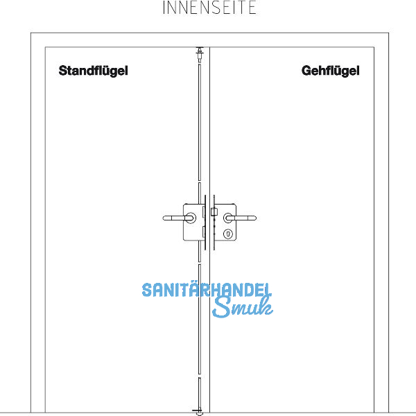 BKS Fluchtt�rschloss-Set Talin 2 flg. Funktion B/EN 179, links, DM 65, Edelstahl