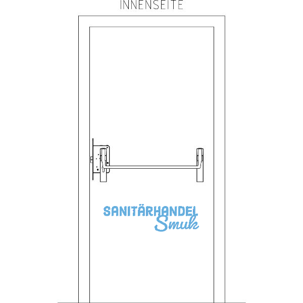 BKS Fluchtt�rschloss-Set 1 flg. Funktion B/EN 1125, rechts, DM 65, Edelstahl