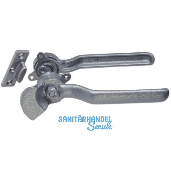 Hebelverschluss beidseitig mit Schlie�kloben, links, Temperguss silberf�rbig