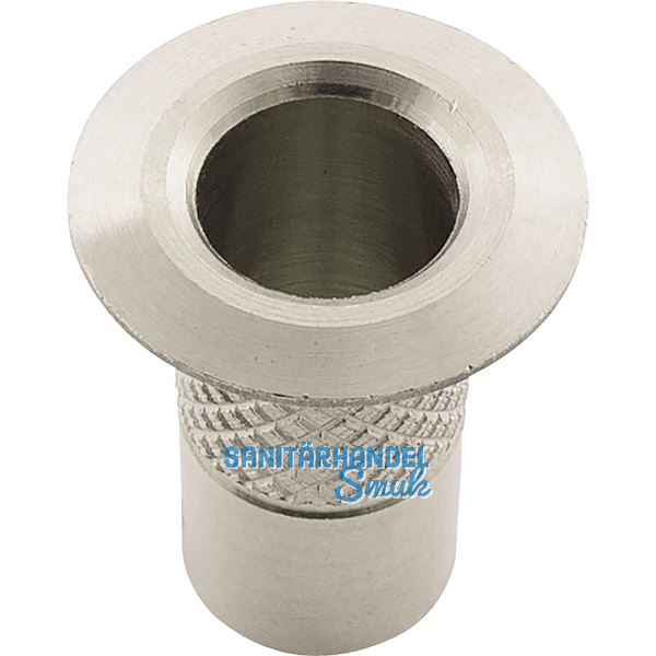 Bodenb�chse ohne Verschluss, 10 mm, Messing vernickelt