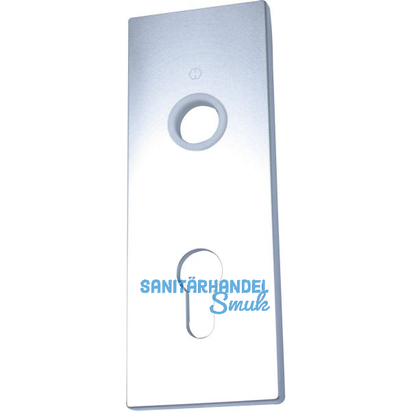 Garagentorschloss-Kurzschild, 58 x 157 mm, PZ 60 mm, silber eloxiert