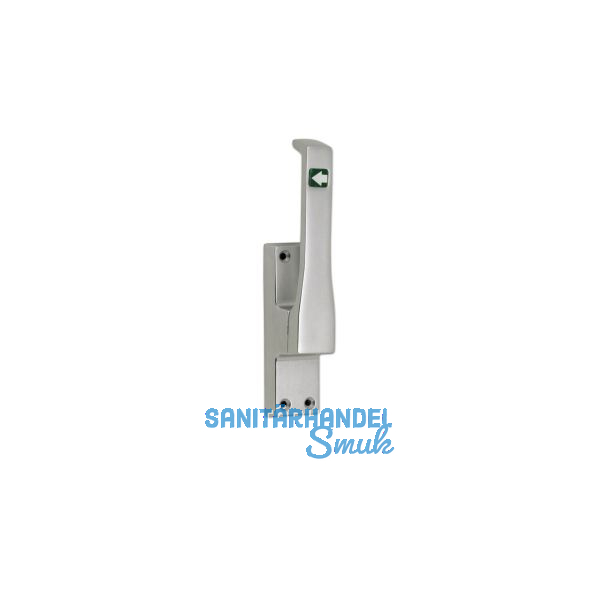 T�rtreibriegel aufliegend Pfeil, eckig, links, Hub 23 mm, silber eloxiert