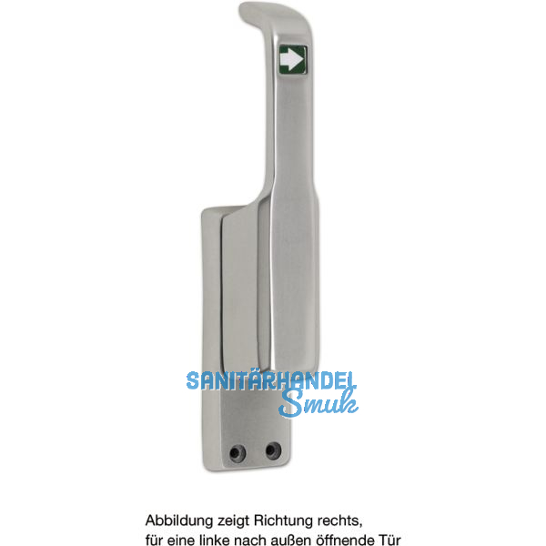 T�rtreibriegel aufliegend Pfeil, schwer, links, Hub 23 mm, silber eloxiert