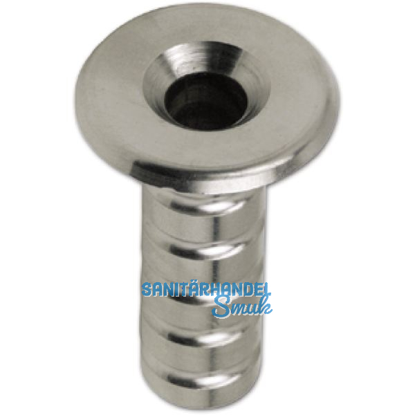 Bodenb�chse ohne Verschluss, 10 mm, H�he 55 mm, Messing vernickelt matt