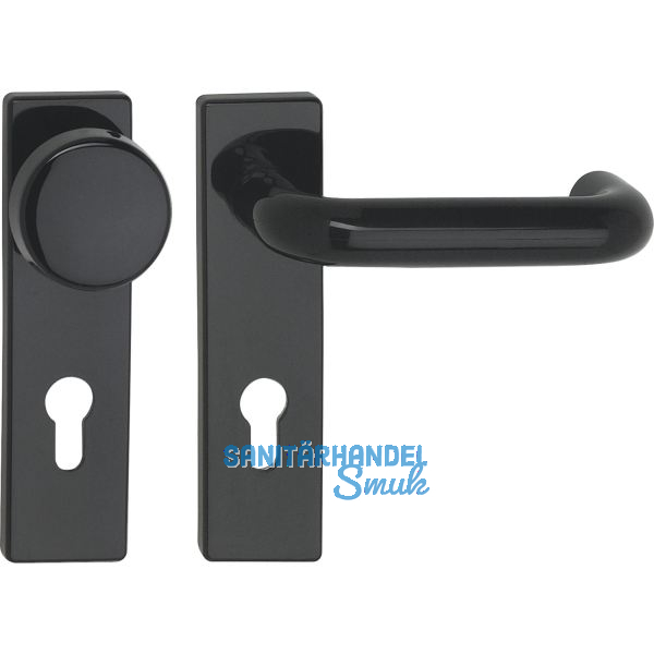 FS-Wechselgarnitur U-Form - auf Kurzschild PZ72 mm, TS 40-66 mm, KS schwarz