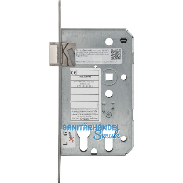BMH Einstemmschloss 1015 PZW/2 PZ , links, DM 32/65, Edelstahl Stulp 20