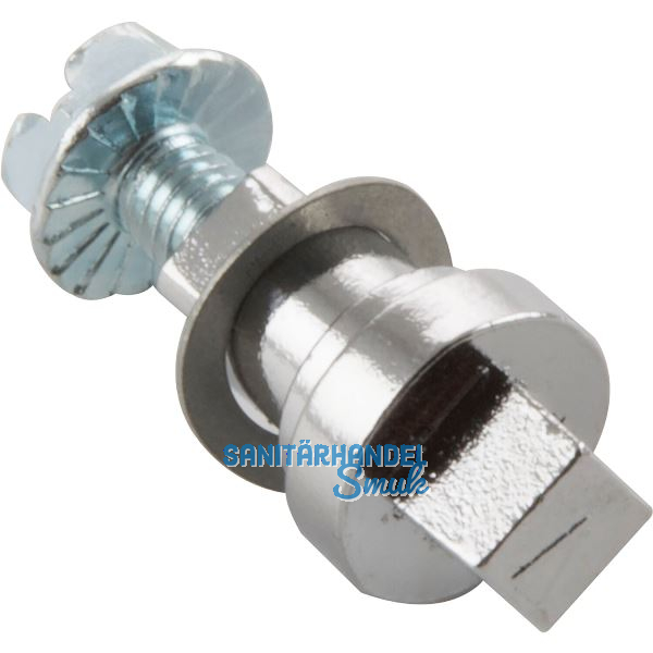 Einsatz f�r Blechmontagezylinder Vierkant 8mm,L�nge 25mm,Zinkdruckguss verchromt