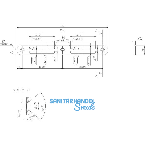 KFV Schlie�blech zu Magnetfallenschloss 116-200-20HR/4S,Edelstahl schwarz lack.