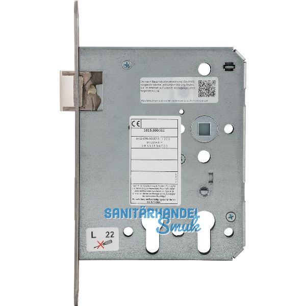 BMH Einstemmschloss 1015 PZW/2 PZ Funktion, links, DM 60/100,Edelstahl Stulp 20