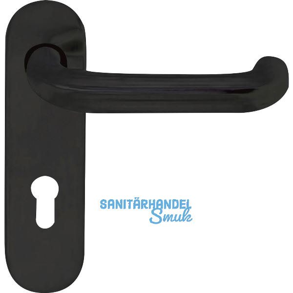 BKS Dr�ckerlochteil B 72110 mit Kurzschild PZ 72 mm, f�r au�en rund, schwarz