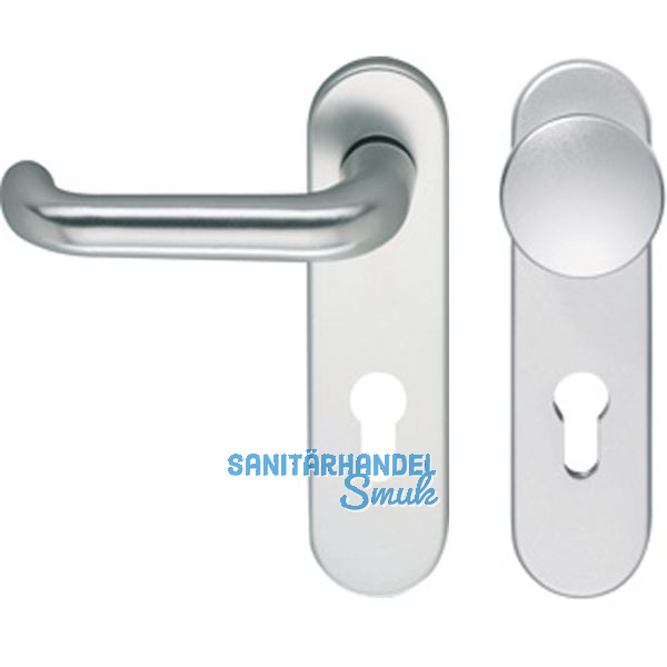 ECO Wechselgarnitur D 110/KS Kurzschild PZ 72, TS 40-66mm, silber eloxiert