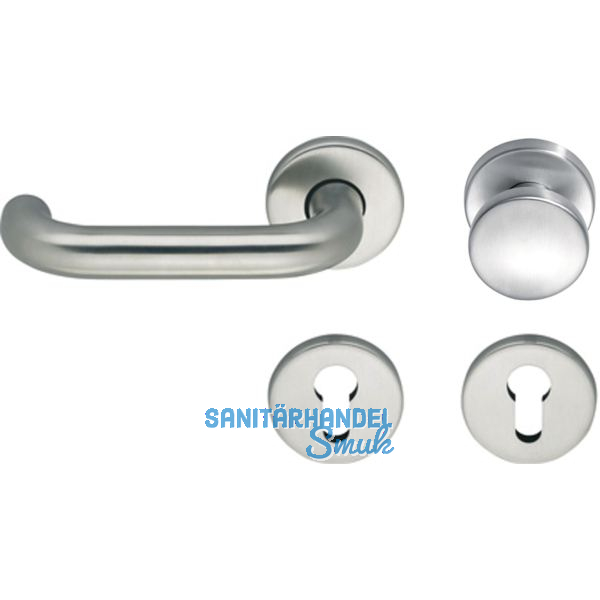 ECO Wechselgarnitur D 110/R mit Rosette PZ, TS 40-66 mm, silber eloxiert