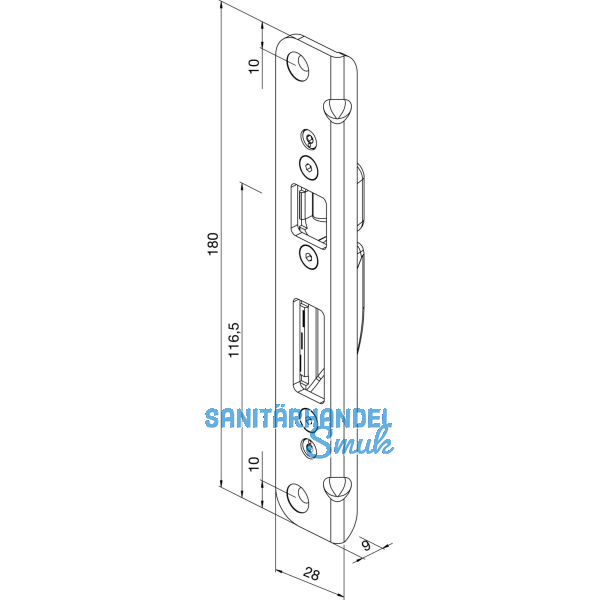 KFV Schlie�teil f.Bolzen-Schwenkhaken zu AS2600/3500, rechts, verzinkt silber