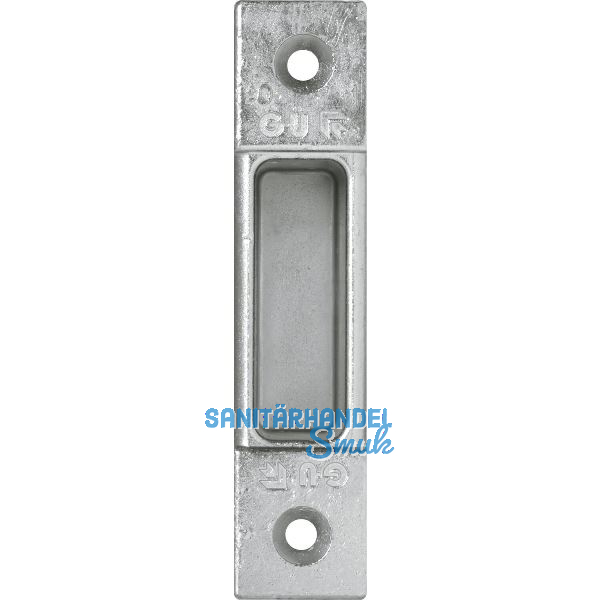 Schlie�platte f. Secury f. Massiv- Automatic-Riegel, Stulp 20 mm,verzinkt silber