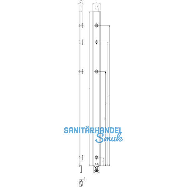 Anschlusseinheit zu Falzhebelgetriebe,Secury Automatic 520mm,univers.oben,Kunst.