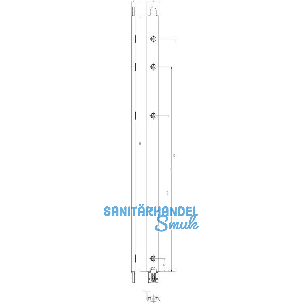 Anschlusseinheit zu Falzhebelgetriebe, Secury Automatic 520mm,univers. oben,Holz