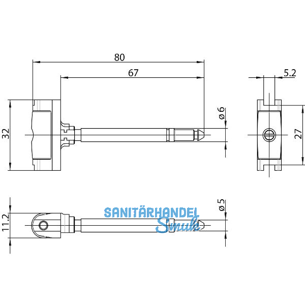 Rollenfalle f�r Mehrfachverriegelungsschloss Secury,Dornma� 65 mm,Stahl verzinkt