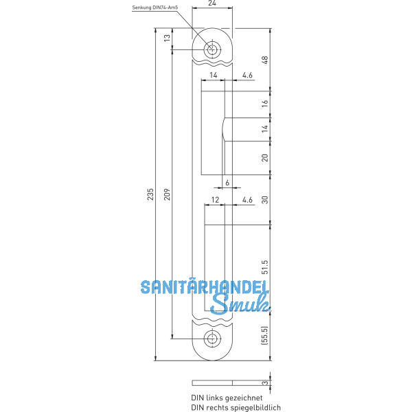 BMH Schlie�blech 1145 f�r BMH Schl�sser, rund, Edelstahl