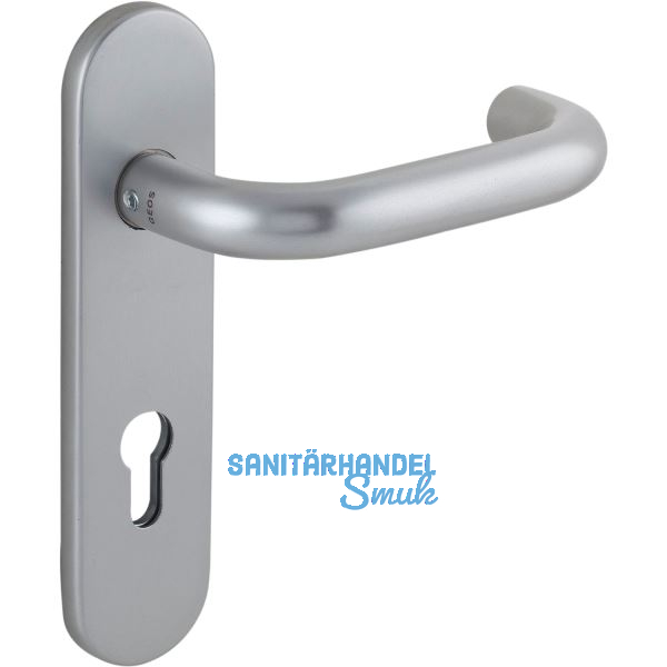 Dr�ckerlochteil 1754 mit Kurzschild au�en PZ 88 mm, rund, silber eloxiert