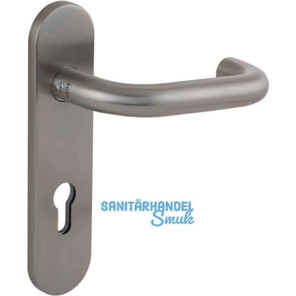 Dr�ckerlochteil 1754 mit Kurzschild au�en PZ 88 mm, rund, Edelstahl satiniert