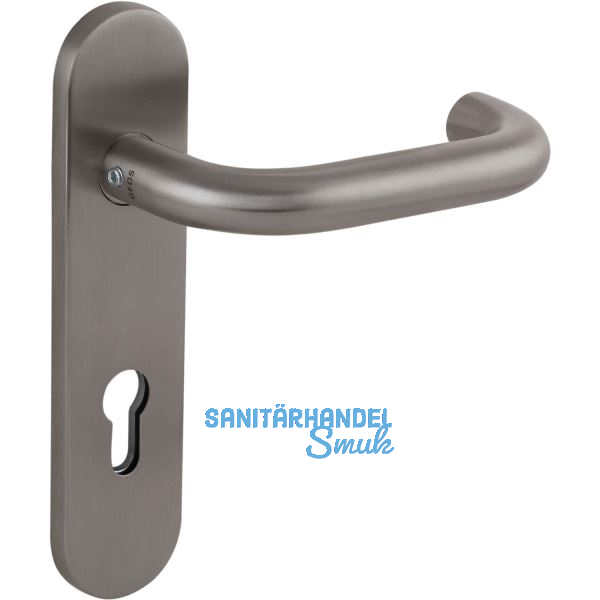 Dr�ckerlochteil 1754 mit Kurzschild innen PZ 88 mm, rund, Edelstahl satiniert