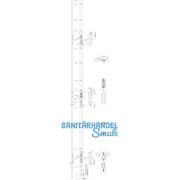 KFV Schlie�leiste B001 "Q" zu AS 2600 Syst. 13mm, links,verzinkt silber