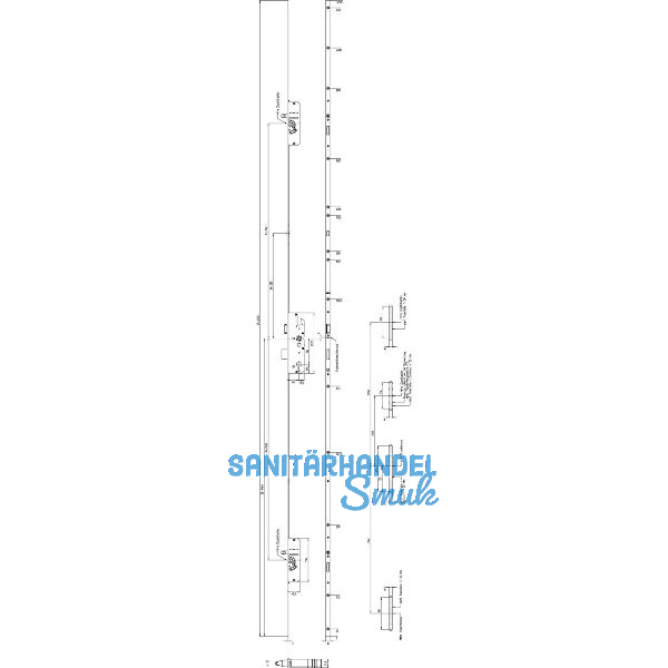 KFV MFV-Schloss BS 2300 �NORM, DM 40, Stulp 16 mm eckig, silber verzinkt