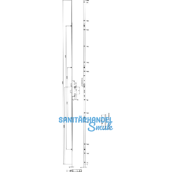 KFV MFV-Schloss BS 8100 DIN, DM 35, Stulp 16 mm eckig,verzinkt silber