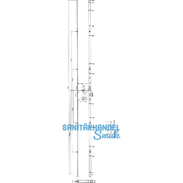 KFV MFV-Schloss BS 8100 �NORM, DM 65, Stulp 20 mm eckig, silber verzinkt