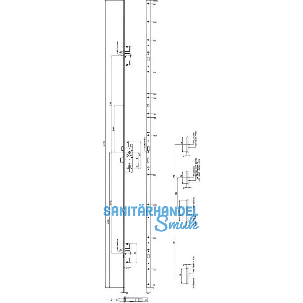 KFV MFV-Schloss BS 2300 DIN, DM 35, U-Stulp 24 x 6,3 mm, Edelstahl