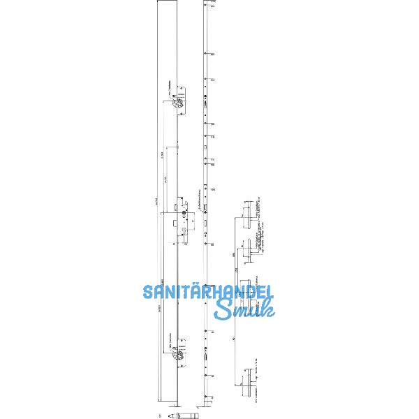 KFV Mehrfachverriegelungsschloss BS 2600 F16 B298, DM 65, Stulp 16mm, verzinkt