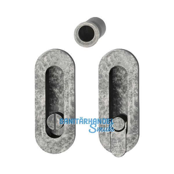 HOPPE Schiebet�rmuschel Set M472 - WC, ovale Rosette, Messing silber antik