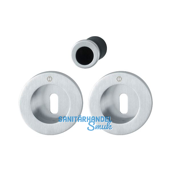 HOPPE Schiebet�rmuschel Set M471, runde Rosette BB, Messing verchromt satiniert