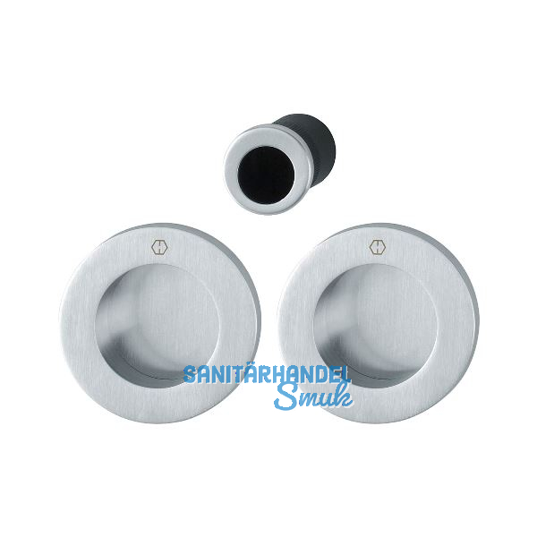 HOPPE Schiebet�rmuschel Set M471, runde Rosette BL, Messing verchromt satiniert