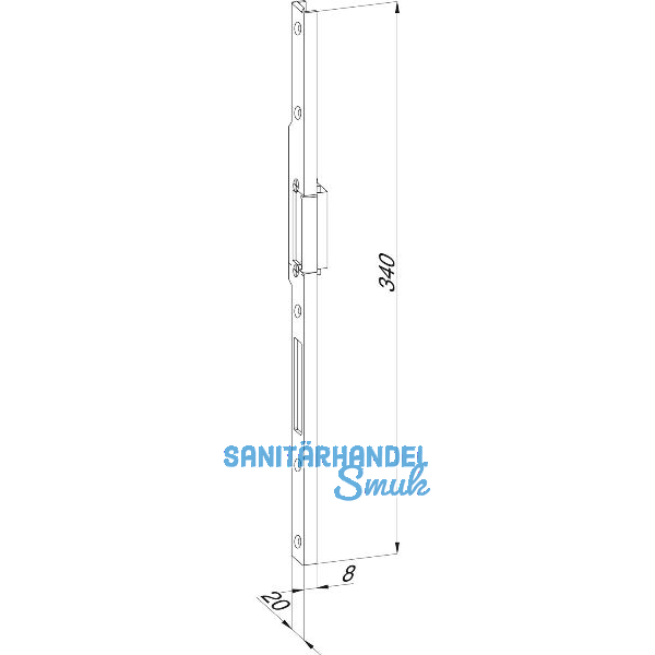 Schlie�blech Falle u. Riegel zu STV F16/20 M4, links, verzinkt silberf�rbig