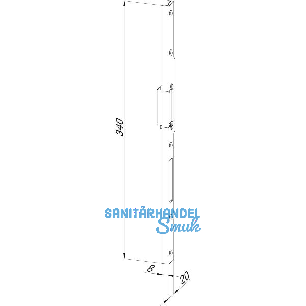 Schlie�blech F+R zu STV F16/20 M4, rechts, verzinkt silberf�rbig, Fallenverst.