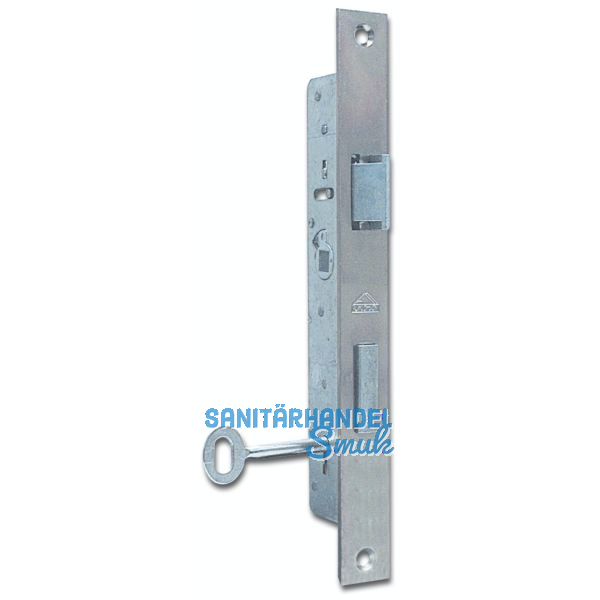 ROTO Rohrrahmenschloss Flachstulp m. Falle u. Riegel 851, DM 20, verzinkt silber