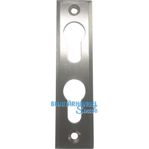 PZ-Rosette mit 2 PZ-Lochungen, eckig, Edelstahl matt