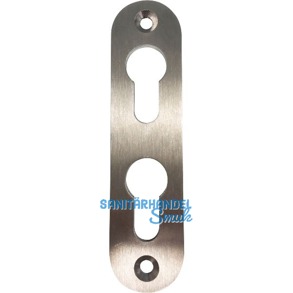 PZ-Rosette mit 2 PZ-Lochungen, oval, Edelstahl matt