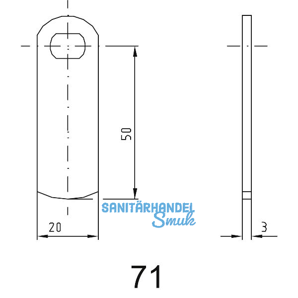 ASSA ABLOY Sperrnase f�r Elektronisches Schrankschloss Sense+PIN, Nr.71,gerade