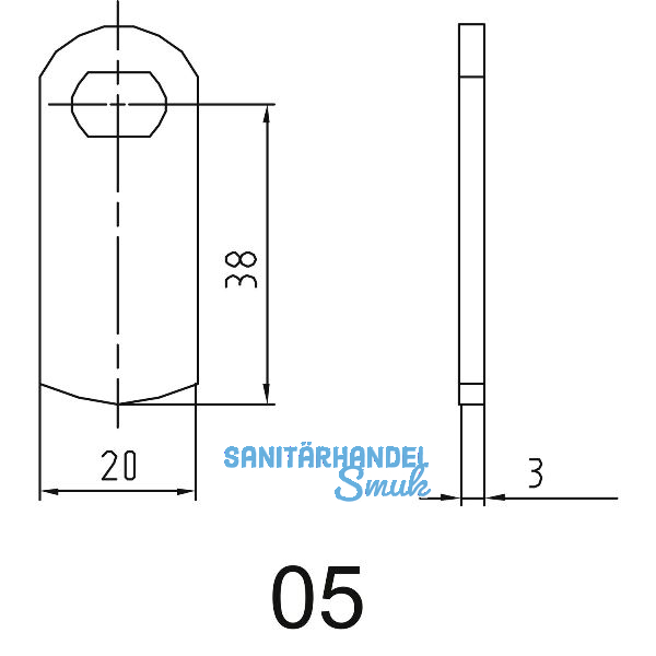 ASSA ABLOY Sperrnase f�r Elektronisches Schrankschloss Sense+PIN, Nr.5, gerade