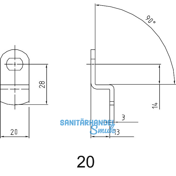 ASSA ABLOY Sperrnase f�r Elektronisches Schrankschloss Sense+PIN,Nr.20,gekr�pft