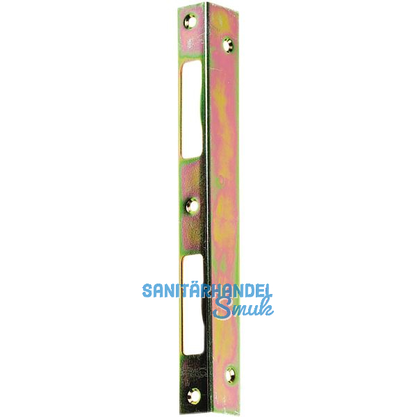 Winkelschlie�blech eckig, Blindlappen 27 mm, bombiert, Stahl gelb passiviert