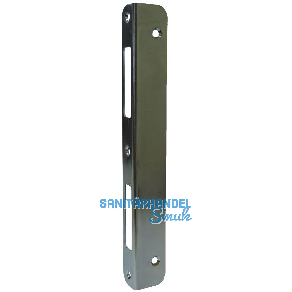 Winkelschlie�blech R 9 rund Blindlappen 27mm, bombiert, Stahl verz. silberf�rbig