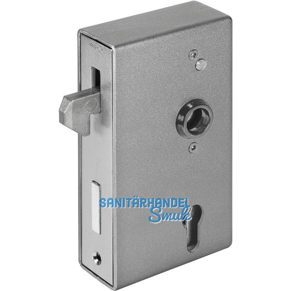 AMF Schiebetorschloss m.Schlosskasten u. Hakenfalle 140S,Kastenst.50,Stahl blank