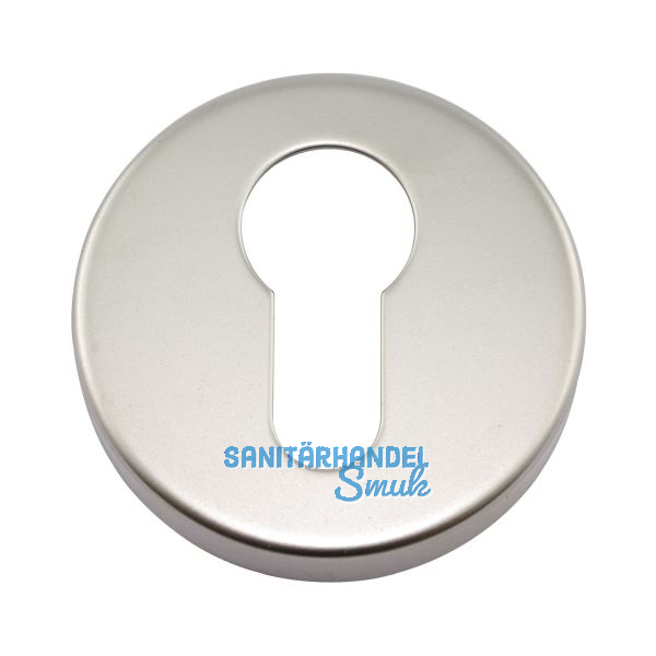 Zylinderrosette CODE HANDLE , � 52 mm, Messing verchromt matt