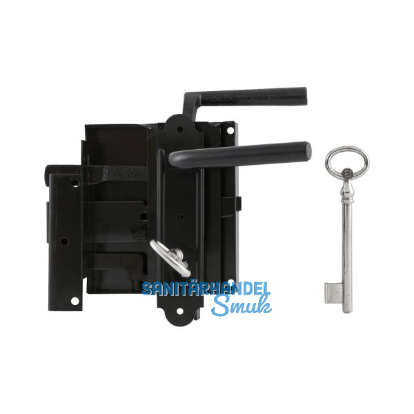 Kastenschloss, links, DM 60, 100 x 116 mm, Stahl schwarz lackiert