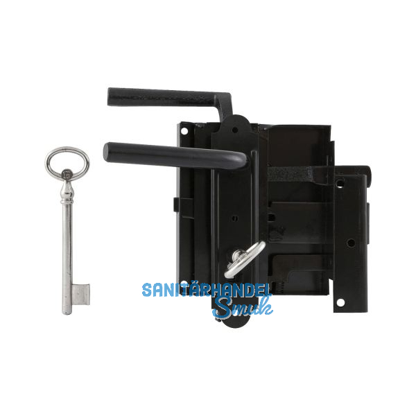 Kastenschloss, rechts, DM 60, 100 x 116 mm, Stahl schwarz lackiert